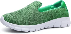 Women's Breathable Mesh Slip-On Loafers Classic Round Toe Flat Lightweight Non-Slip Mom Nurse Driving Walking Shoes