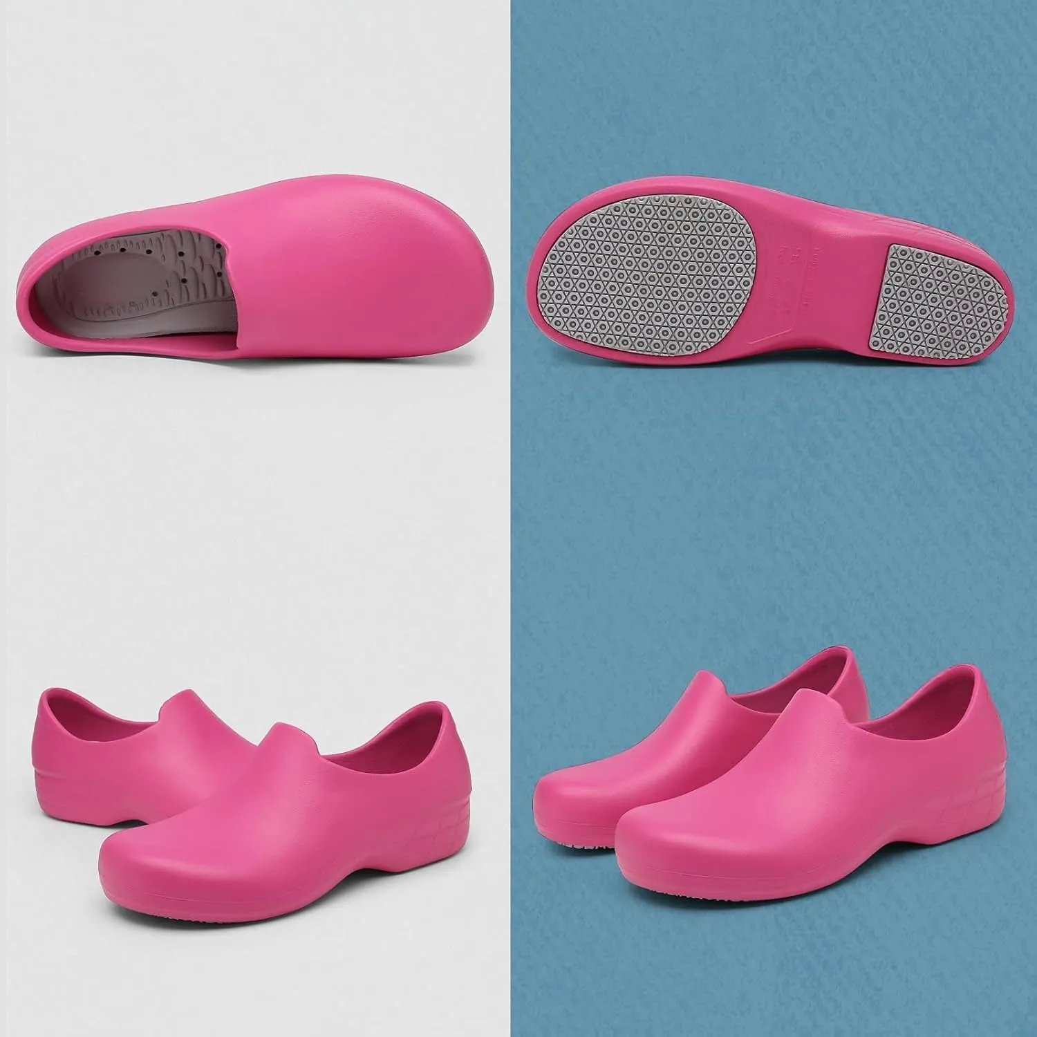 Womens Chef Clogs Kitchen Shoes Professional Slip Resistant Shoe Nursing Breathable Beach Sandals Slippers Indoor Outdoor Shoe with Arch Support Lightweight Clog