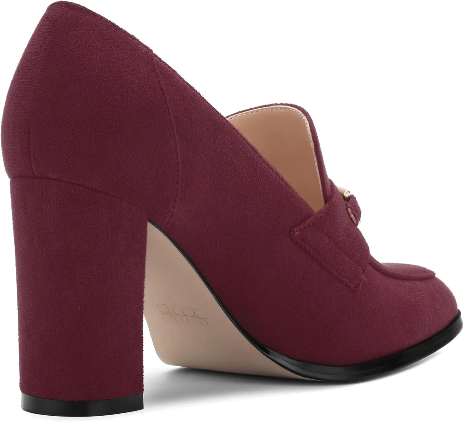Womens Chunky Block Heels for Women Square Toe Pumps, Slip on Loafers Office Party Prom Shoes 3 inch