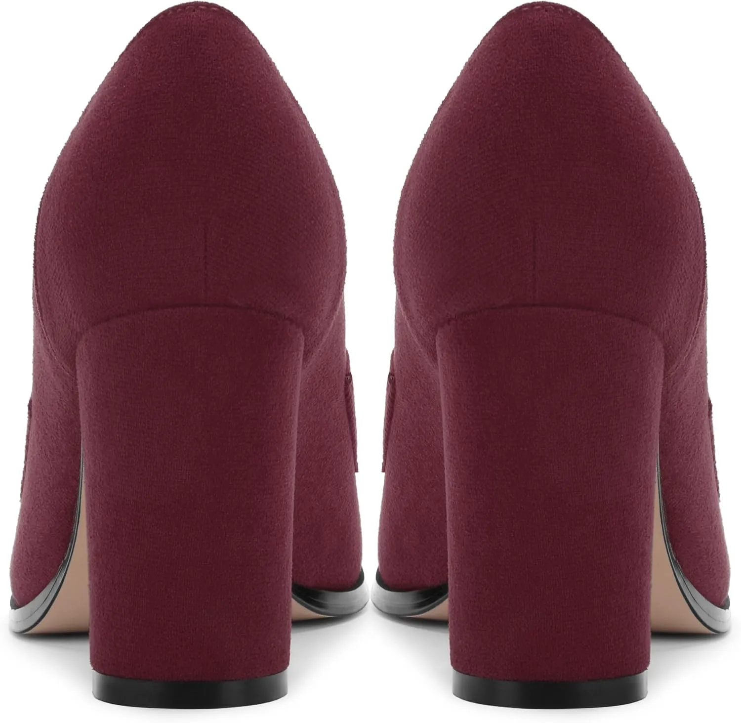 Womens Chunky Block Heels for Women Square Toe Pumps, Slip on Loafers Office Party Prom Shoes 3 inch