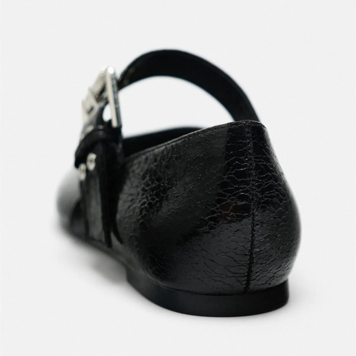 Women's Elegant Patent Ballet Flats Buckle Strap Mary Jane Flats Round Toe Ballet Flat Shoes for Women