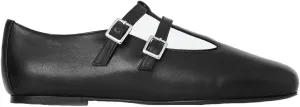 Women's Elegant Patent Ballet Flats Buckle Strap Mary Jane Flats Round Toe Ballet Flat Shoes for Women