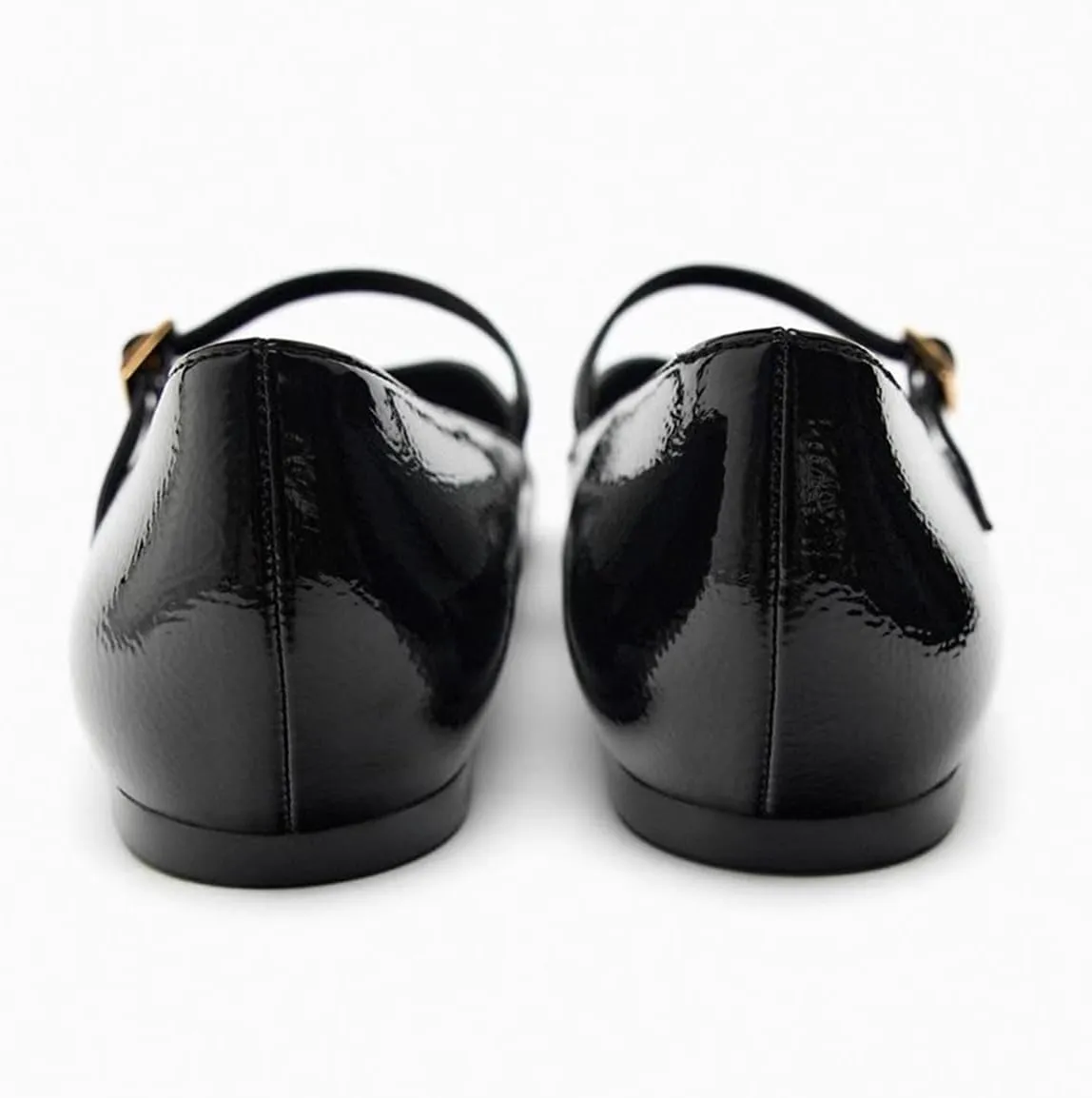 Women's Elegant Patent Ballet Flats Buckle Strap Mary Jane Flats Round Toe Ballet Flat Shoes for Women