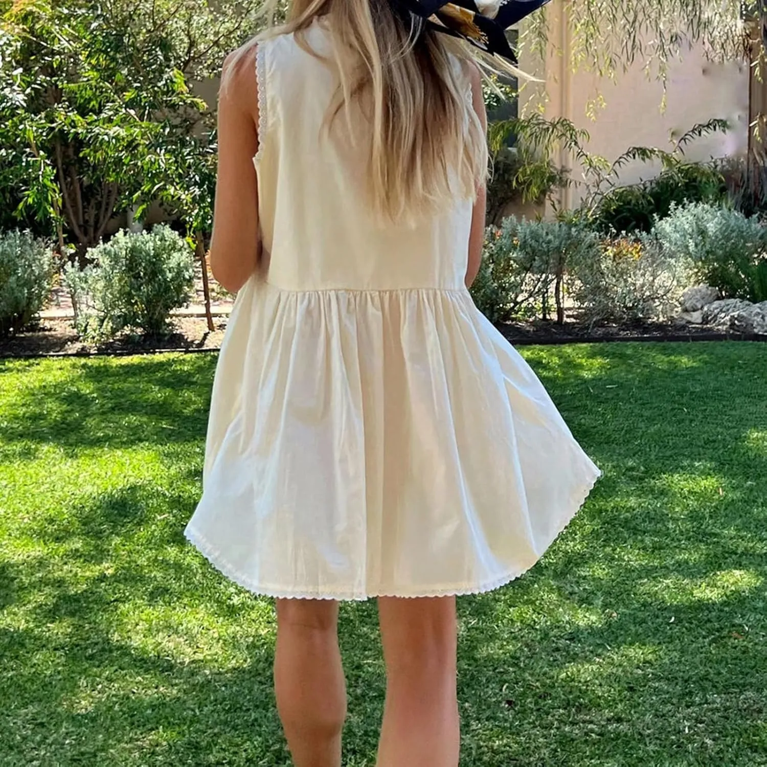 Womens Lace Mini Dress Y2k Aesthetic Summer Flowy Going Out Boho Ruffle Hem Floral Short Dress Beachwear