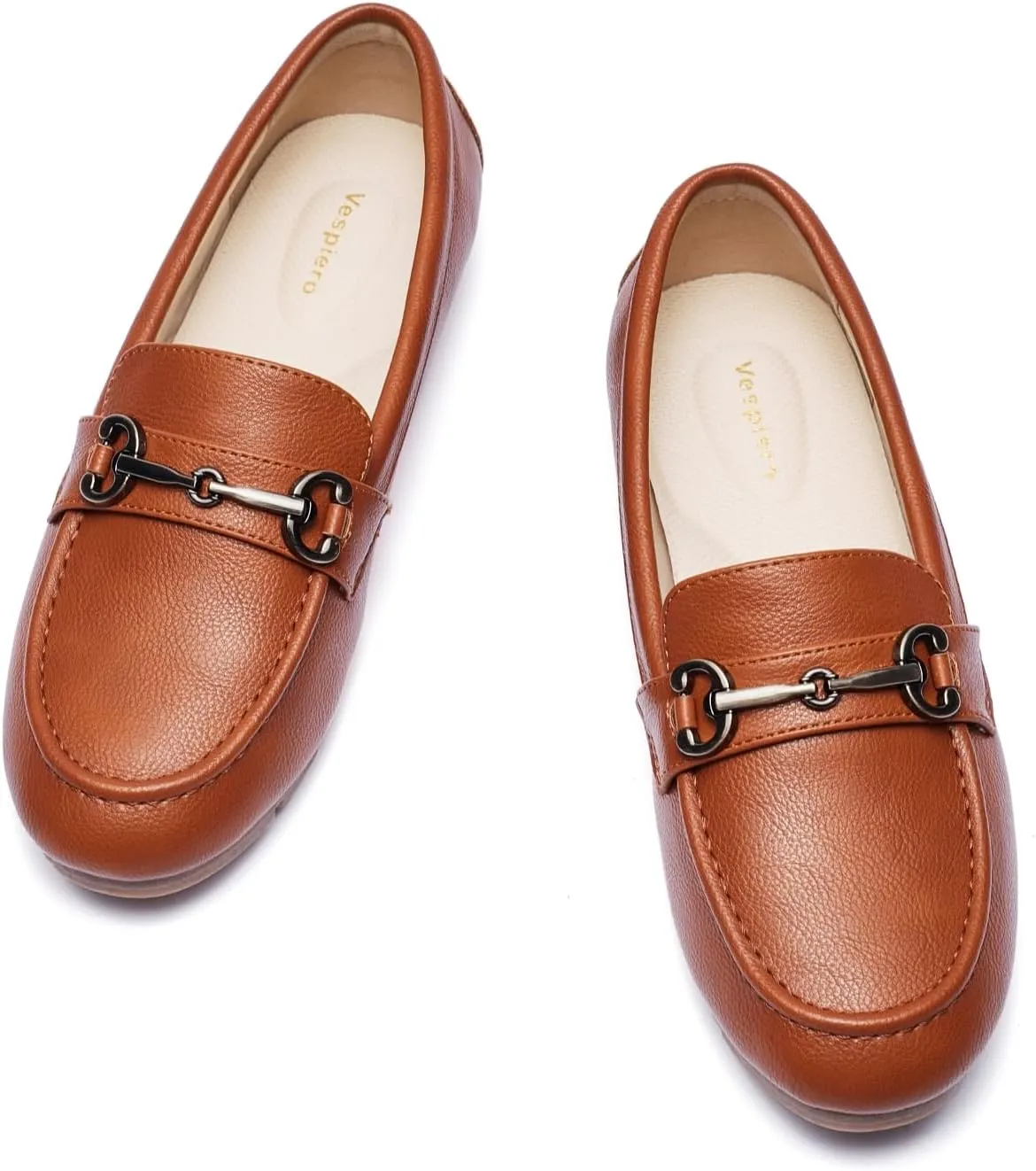 Women's Loafers Comfortable Dressy Slip on Flats Penny Loafers for Women Office Work Walking Shoes with Buckles