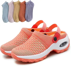 Women's Orthopedic Clogs with Air Cushion Support to Reduce Back and Knee Pressure, Air Cushion Orthopedic Slip on Arch Support Shoes Slip on Walking Sneaker
