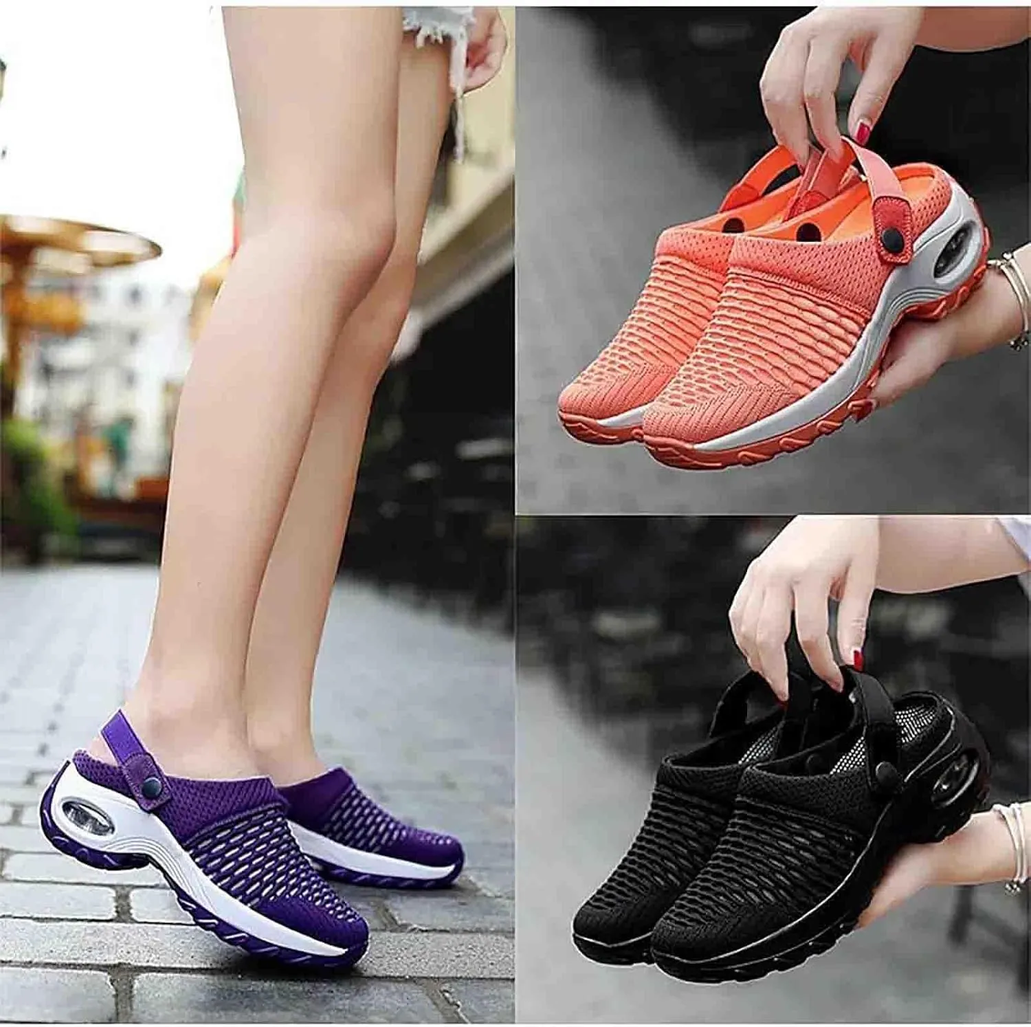 Women's Orthopedic Clogs with Air Cushion Support to Reduce Back and Knee Pressure, Walking Orthopedic Clogs for Arch Support Shoes Plantar Fasciitis Slippers Orthopedic Slip On Sandals
