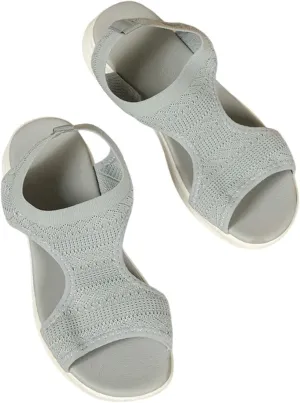 Womens Orthopedic Walking Sandals with Arch Support Open Toe Sports Sandals Breathable Knit Summer Beach Boho Shoes