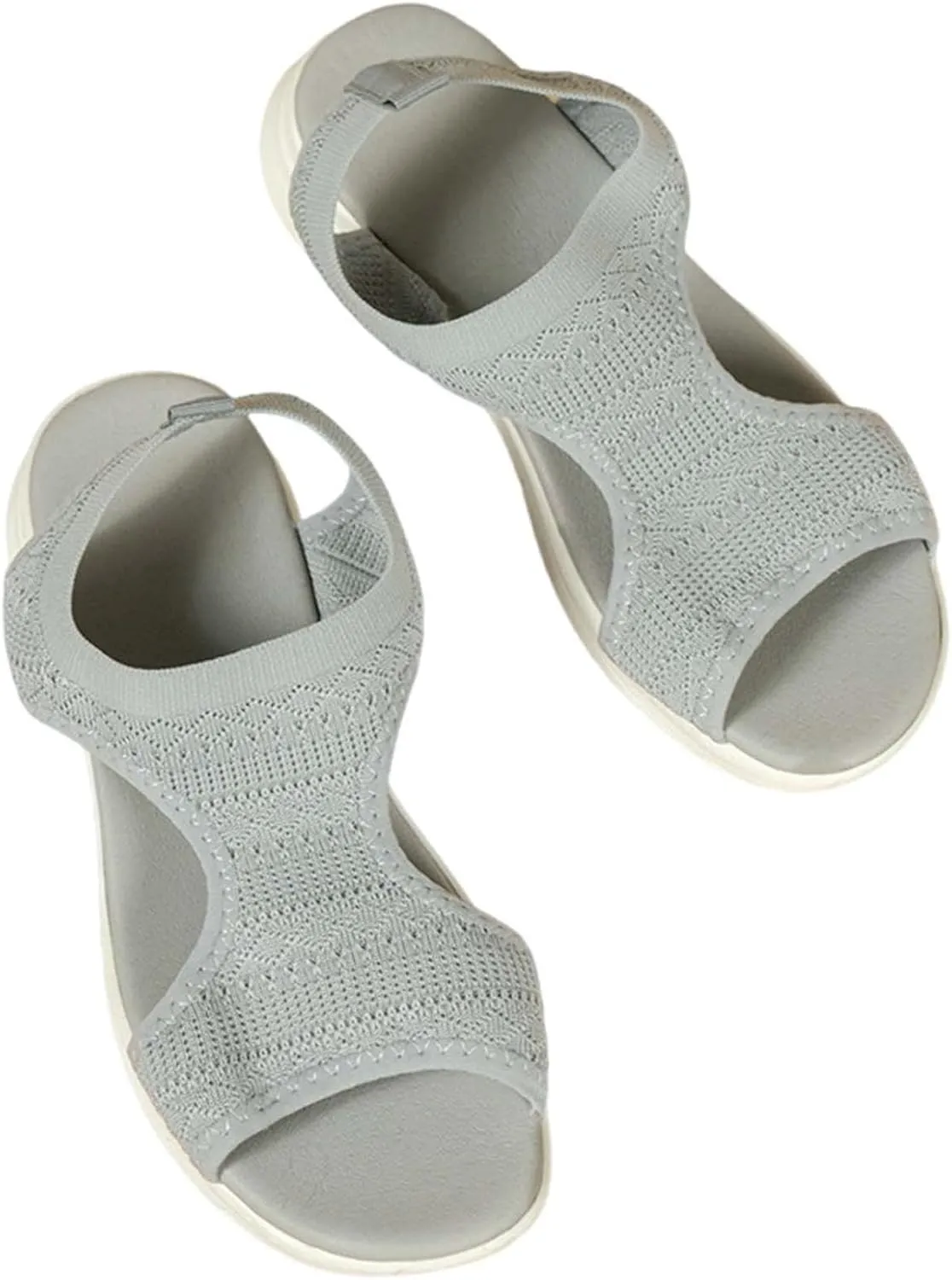 Womens Orthopedic Walking Sandals with Arch Support Open Toe Sports Sandals Breathable Knit Summer Beach Boho Shoes