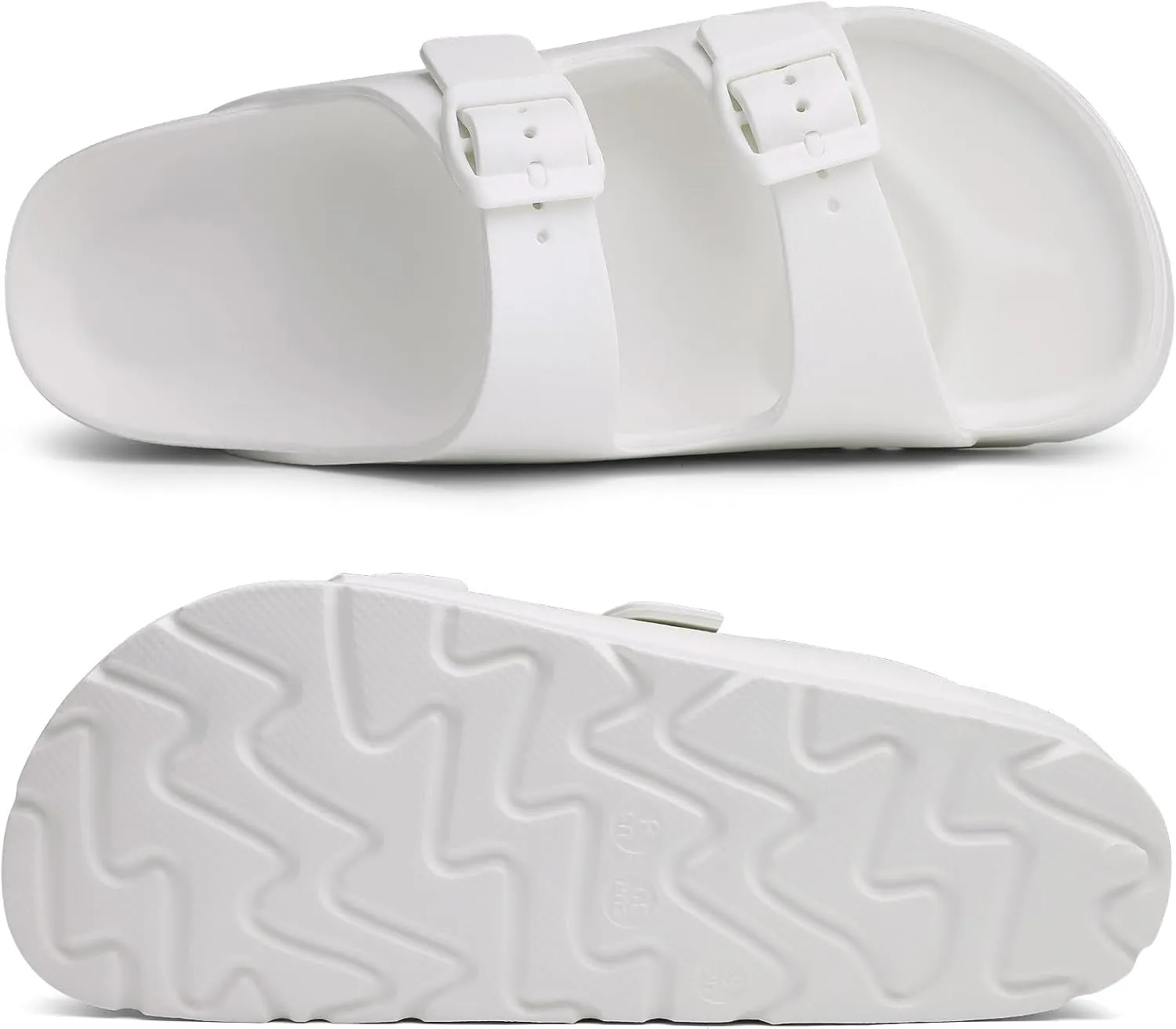 Women's Platform Sandals with Arch Support, Chunky Lightweight Foam Slip on Slides, Comfortable Summer Beach Sandals with Adjustable Buckle