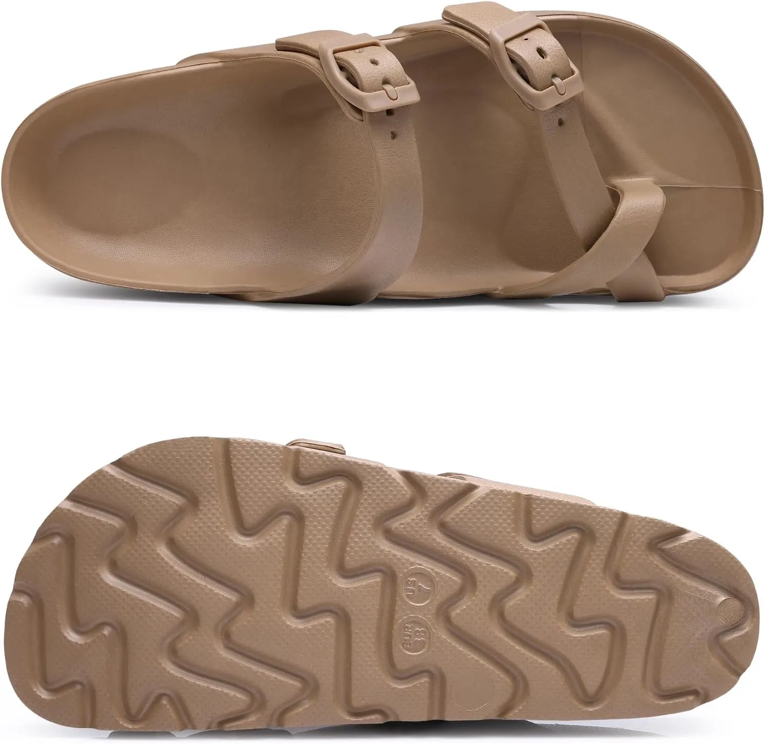 Women's Platform Sandals with Arch Support Comfortable Foam Slides Summer Beach Sandals with Adjustable Buckle