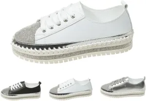 Women's Rhinestone Platform Loafers,Glitter Fashion Slip-On Sparkle Bling Sequin Sneakers Fall 2024 Casual Flat