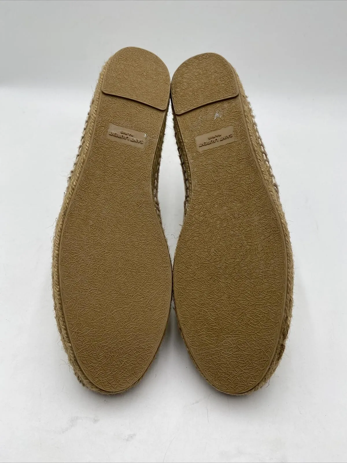 Women’s Saint Laurent Logo-Embroidered Canvas Espadrilles Shoes White Size 39 - Very Good