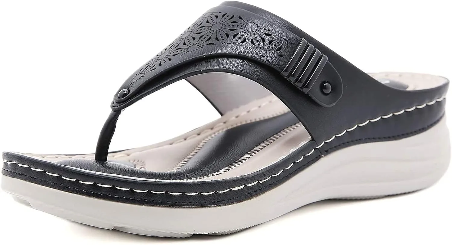 Women's Sandals Orthotic Arch Support Flip Flops Thongs for Plantar Fasciitis, Flat Feet & Heel Spurs, Comfort Toe Post Sandals Indoor Outdoor
