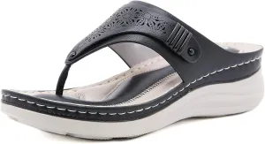 Women's Sandals Orthotic Arch Support Flip Flops Thongs for Plantar Fasciitis, Flat Feet & Heel Spurs, Comfort Toe Post Sandals Indoor Outdoor