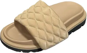 Women's Sandals Summer Fashion Flat Sandals Comfort Slip On Leather Sandals