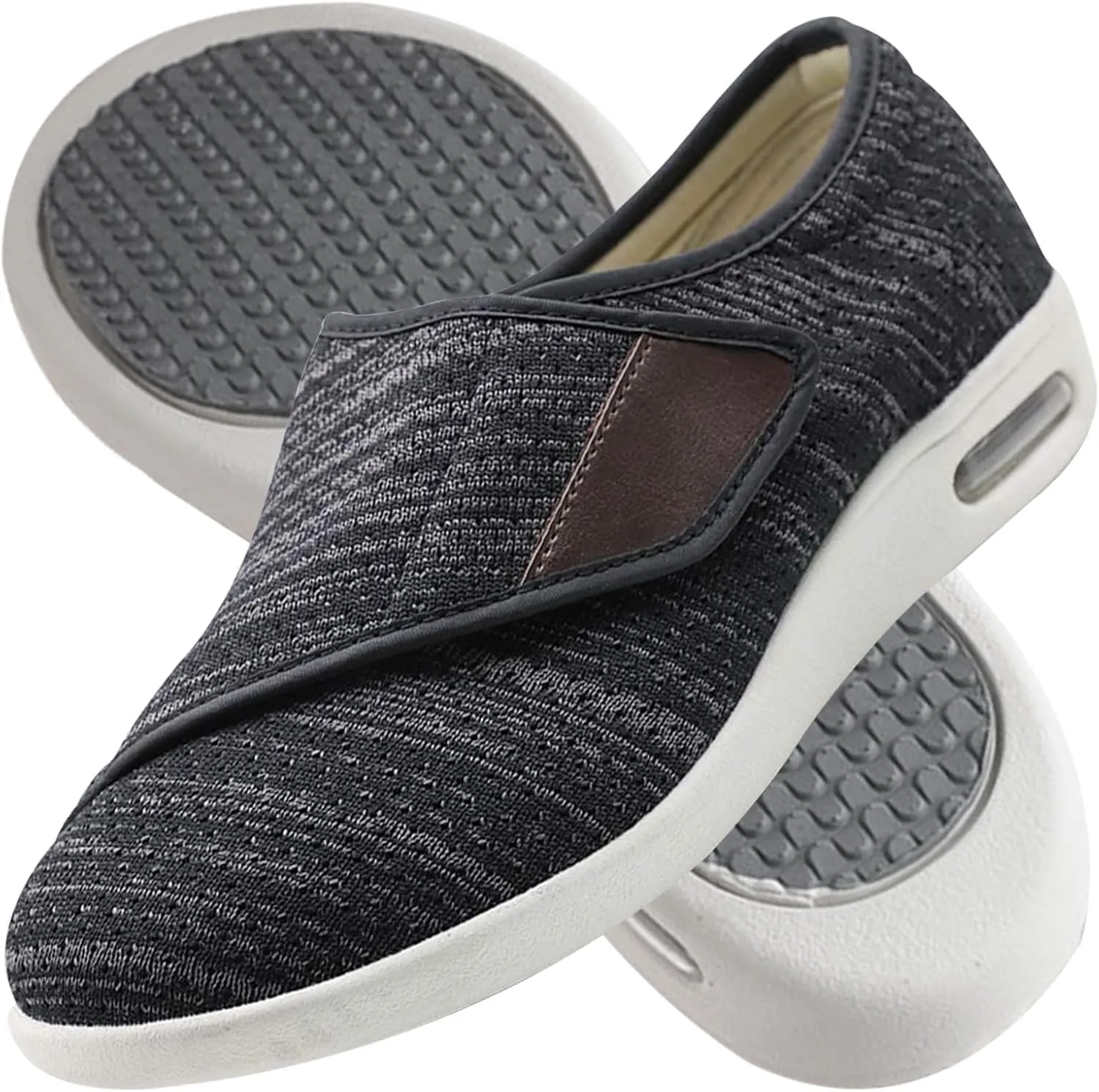 Womens Slip On Casual Shoes Diabetic Sandals Men Extra Wide Width Walking Sandals with Arch Support Comfortable Lightweight Sandals with Adjustable Straps for Plantar Fasciitis