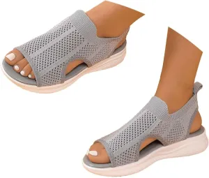 Womens Sport Sandals with Arch Support Women's Walking Sandals Orthotic Comfort Slip-On Open-Toe Platform Shoes