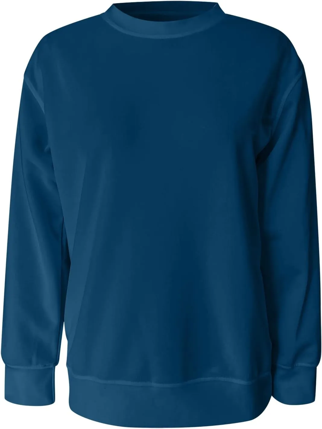 Women's Spring Casual Long Sleeve Sweatshirts Color Block/Solid/Gradient Lightweight Crew Neck Pullover Loose Fit Tunic Tops