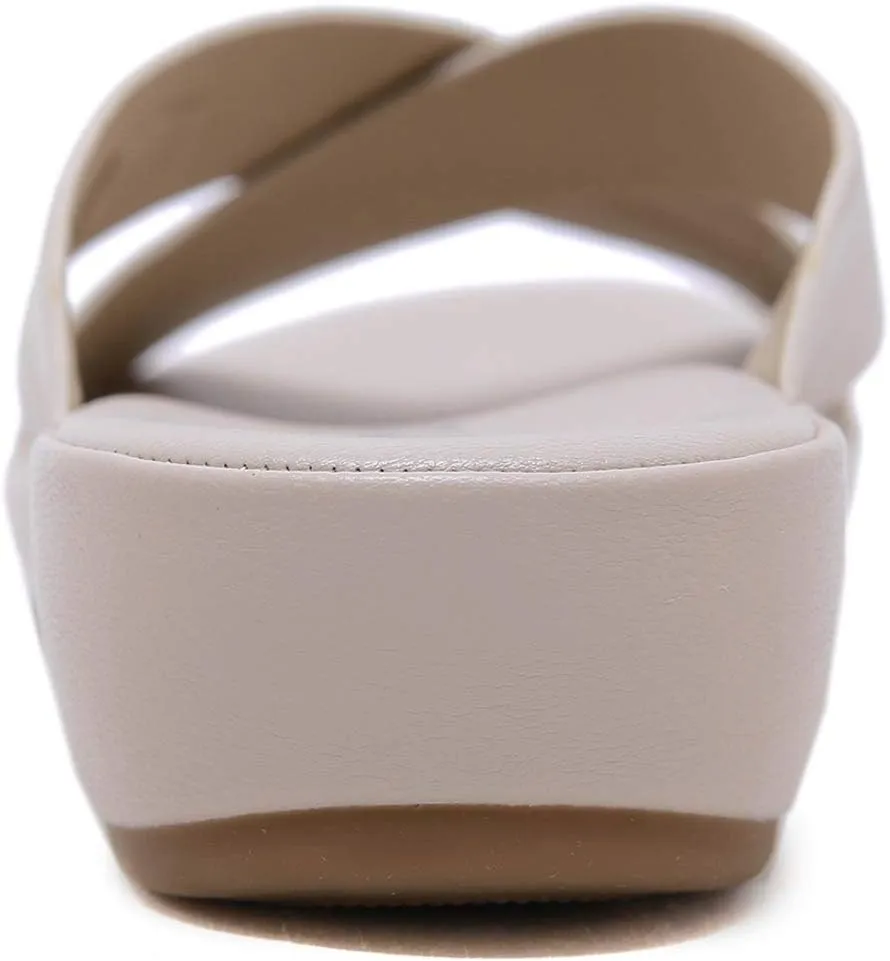 Womens Summer Slip-on Sandals, Comfy Criss-Crossed Straps Slippers for Women