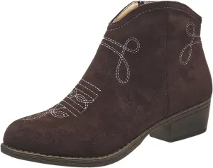 Womens Western Ankle Boots Womens Boots Ankle Western Suede Side Zipper Short Booties Casual Walking Shoes