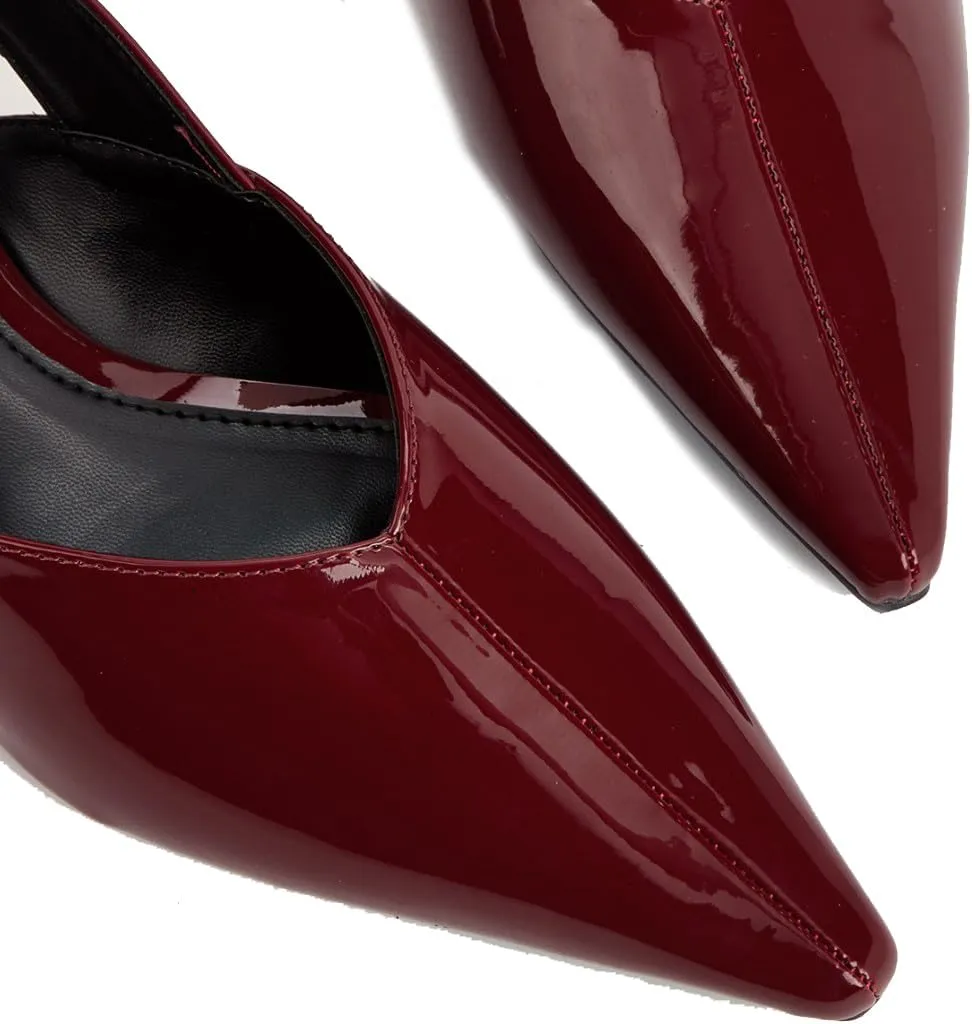 Women's Wide Welt Buckle Ballet Flats Pointed Toe Slingback Mules Mary Jane Flat Ballerina Shoes