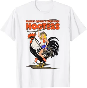 Wranglin' Cowgirl Riding Rooster T-Shirt