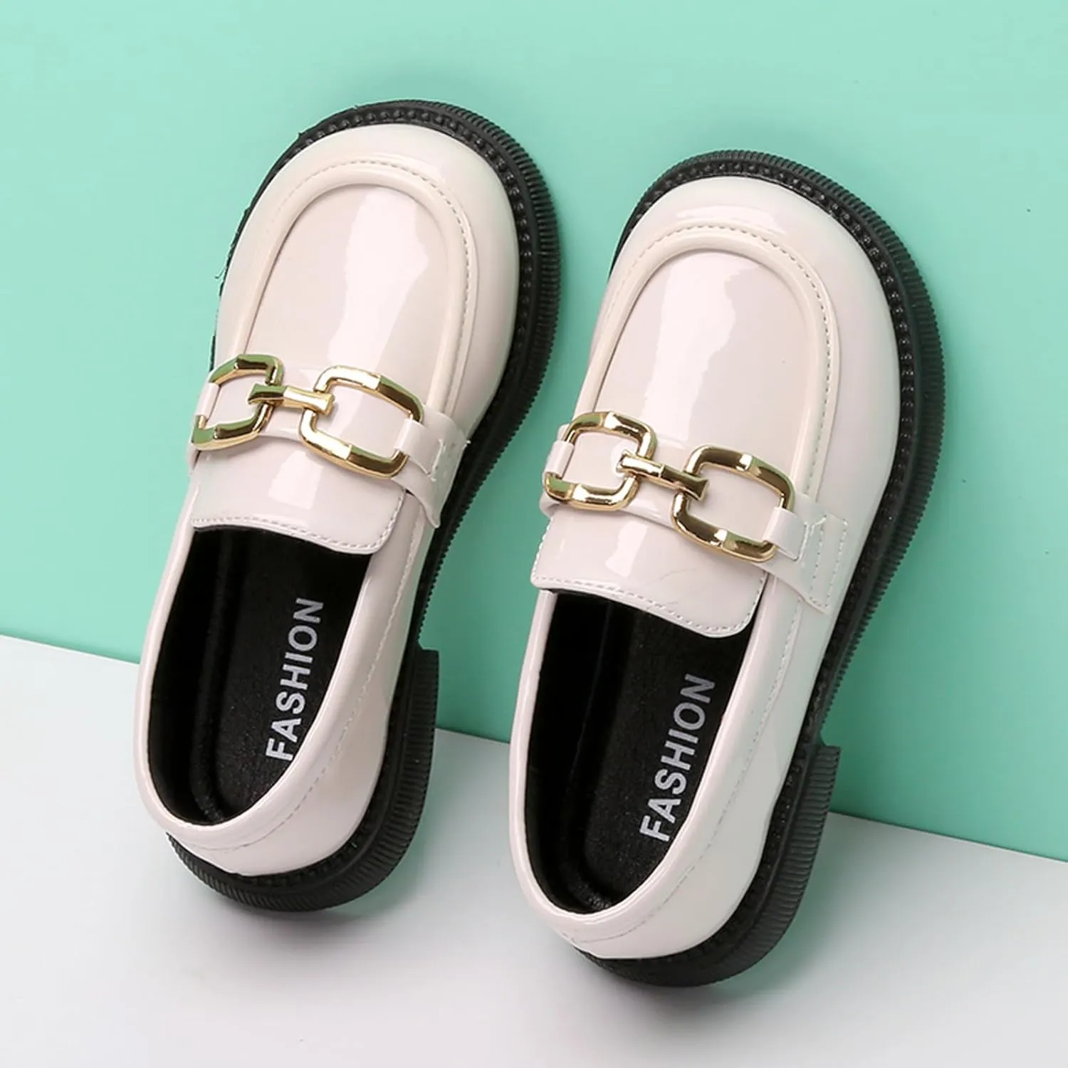 WUIWUIYUToddlers Girls Loafers Oxford Flats Casual Moccasins Slip-On School Uniform Walking Boat Dress Shoes
