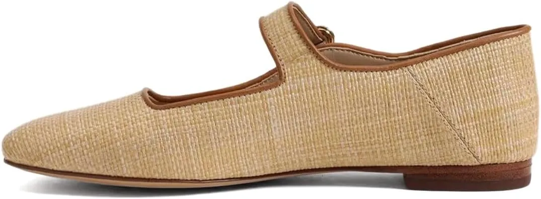 XYD Women Comfy Closed Square Toe Mary Jane Flats Low Heel Single Strap Buckled Outdoor Casual Dress Shoes