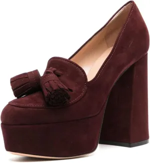 YDN Women Dressy Tassel Loafers Round Closed Toe Slip On Pumps Platform Chunky High Heels Shoes Business Daily Size 4-15 US