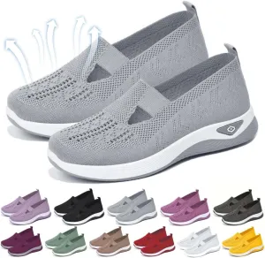 Yilia Orthopedic Shoes for Women, Women Wide Width Breathable Walking Comfortable Slip on Sneakers, Non Slip Food Service Lightweight Sneaker, Nurse Shoes Arch Support Sneakers