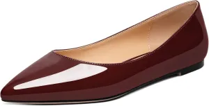 Zamikoo Flats Shoes Women, Pointed Toe Slip On Loafer Flats Shoes Pumps for Office Casual Dressy Comfortable
