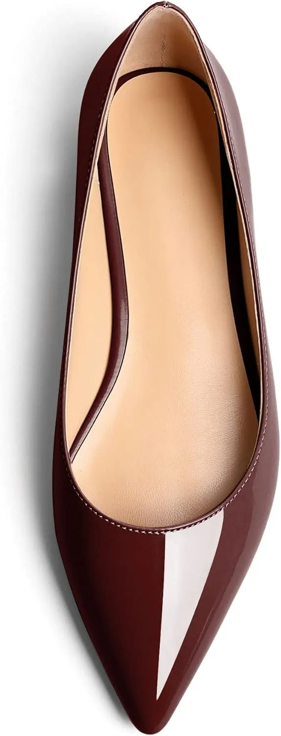 Zamikoo Flats Shoes Women, Pointed Toe Slip On Loafer Flats Shoes Pumps for Office Casual Dressy Comfortable