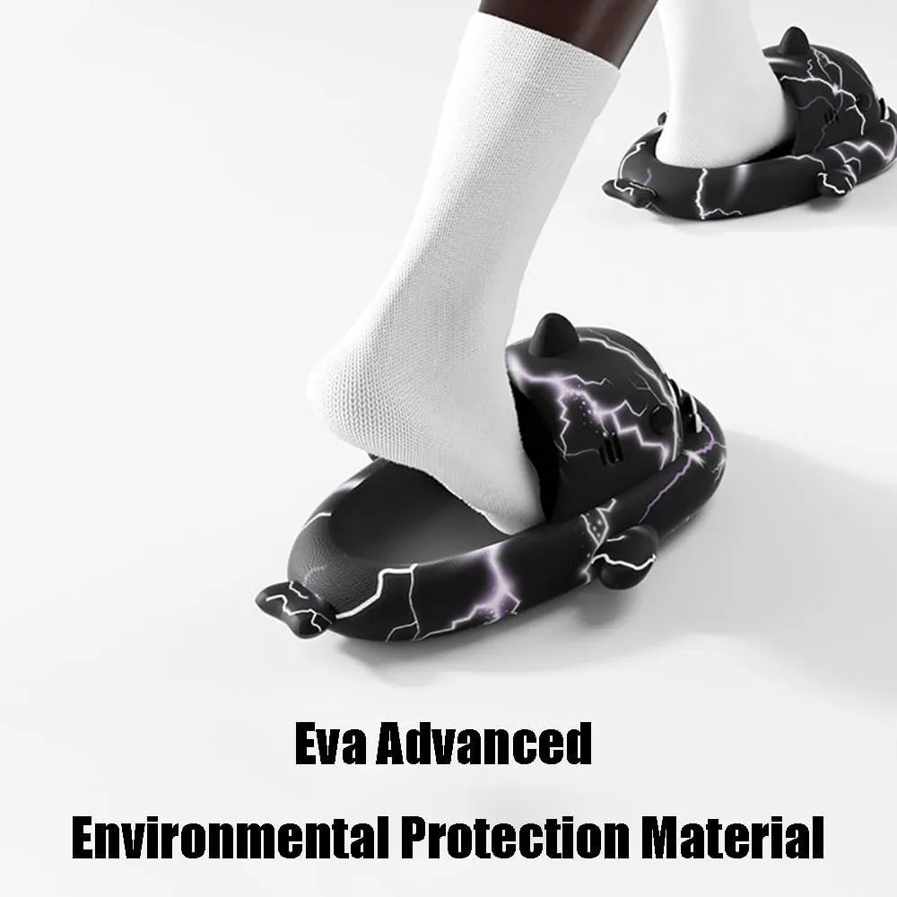 Zureto 2024 New Shark Slides Upgraded Thick Bouncy Cushion Cloud Shark Slides Shark Slides for Women Men Novelty Cloud Shark Slippers