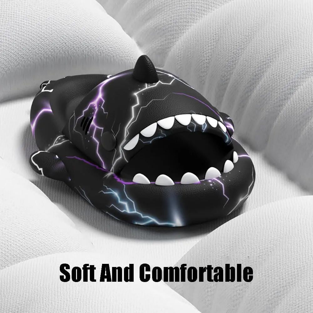Zureto 2024 New Shark Slides Upgraded Thick Bouncy Cushion Cloud Shark Slides Shark Slides for Women Men Novelty Cloud Shark Slippers