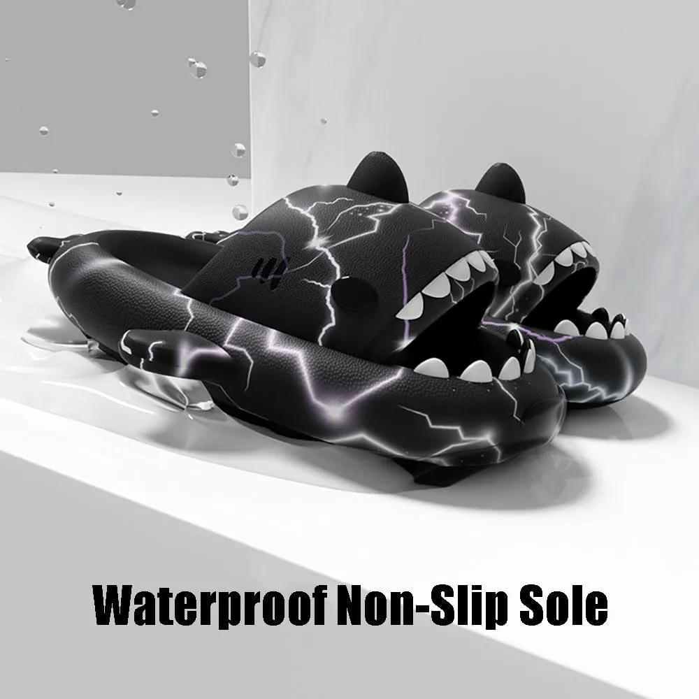 Zureto 2024 New Shark Slides Upgraded Thick Bouncy Cushion Cloud Shark Slides Shark Slides for Women Men Novelty Cloud Shark Slippers